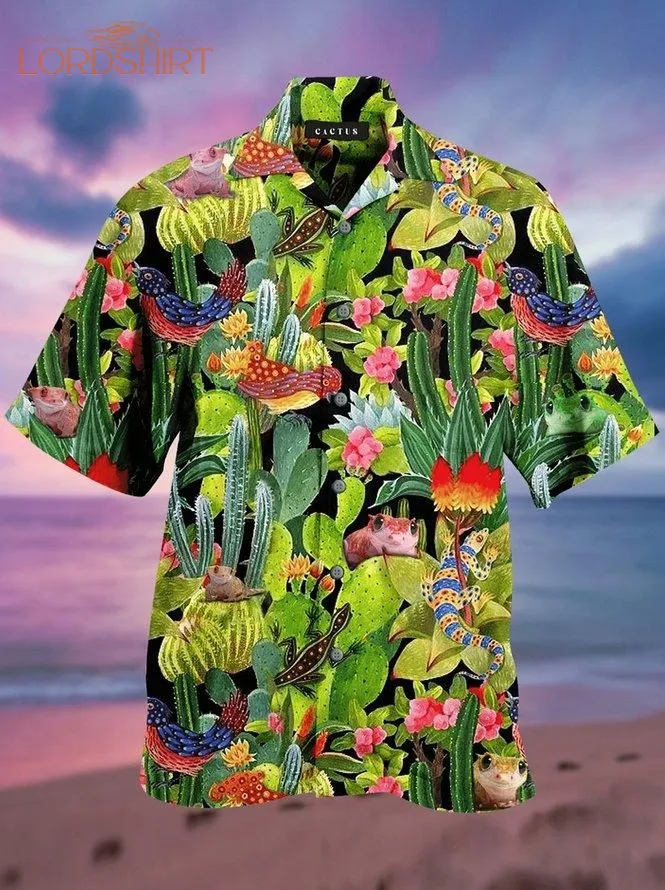 Animal On The Cactus Vintage Style Hawaiian Shirt