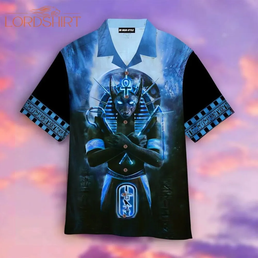 Anubis Blue Hawaiian Shirt