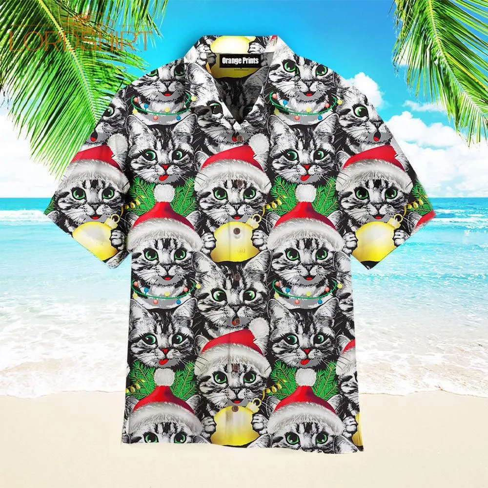 Around Me Christmas Cat Pattern Hawaiian Shirt