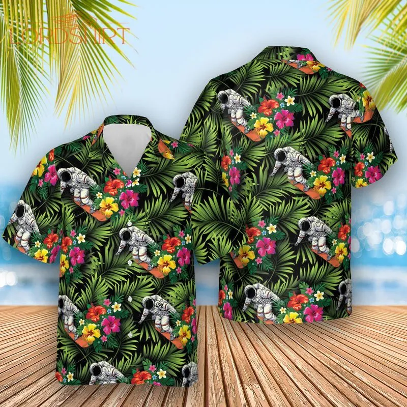 Astronaut Tropical Summer Vacation Hawaiian Shirt