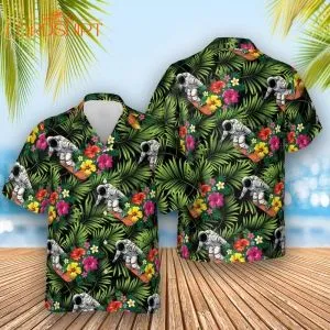 Astronaut Tropical Summer Vacation Hawaiian Shirt