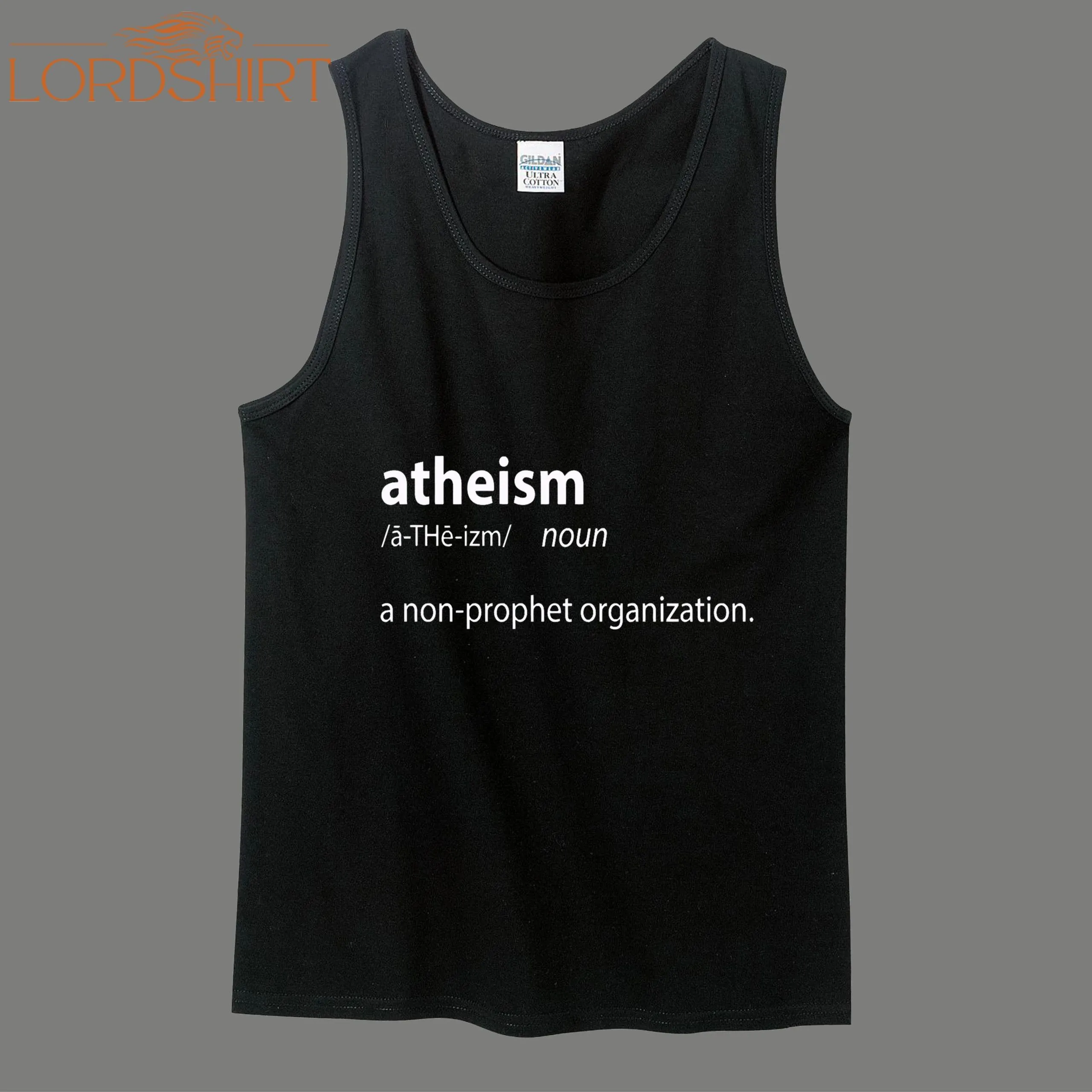 Atheism A Non-prophet Organization Funny Parody Quality Tank Top