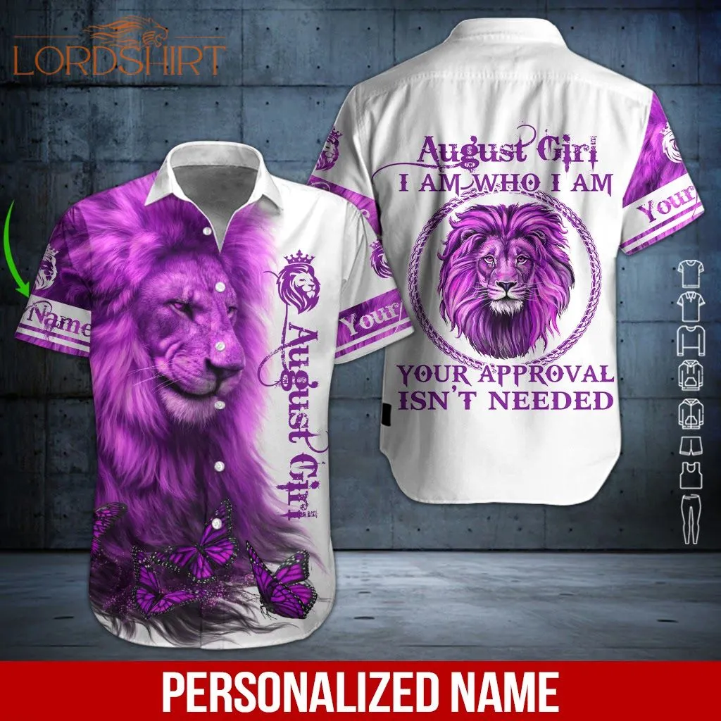 August Girl Custom Name Hawaiian Shirt
