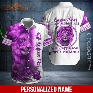 August Girl Custom Name Hawaiian Shirt