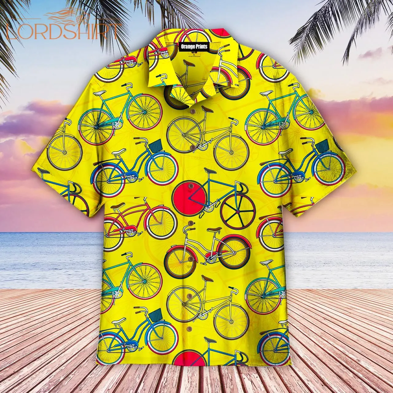 Awesome Bicycle On Summer Hawaiian Shirt