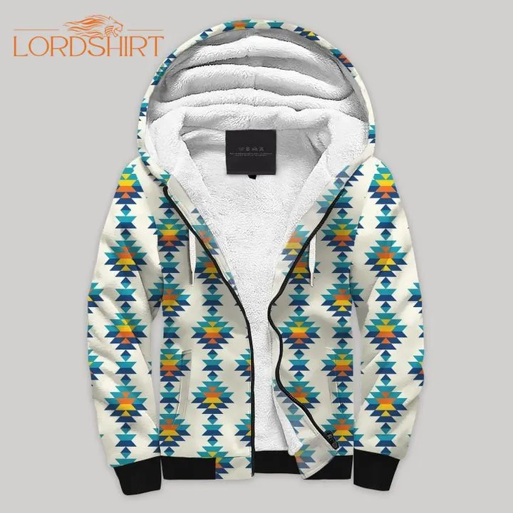 Aztec Modern Blanket Fleece Zip Hoodie All Over Print