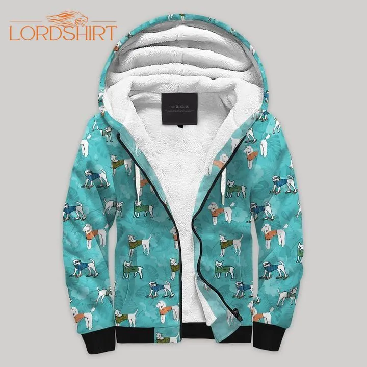 Beach Dog Blanket Fleece Zip Hoodie All Over Print