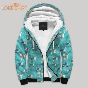 Beach Dog Blanket Fleece Zip Hoodie All Over Print