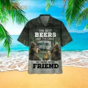 Bear Go Camping And Drink Beer With Friend Hawaiian Shirt