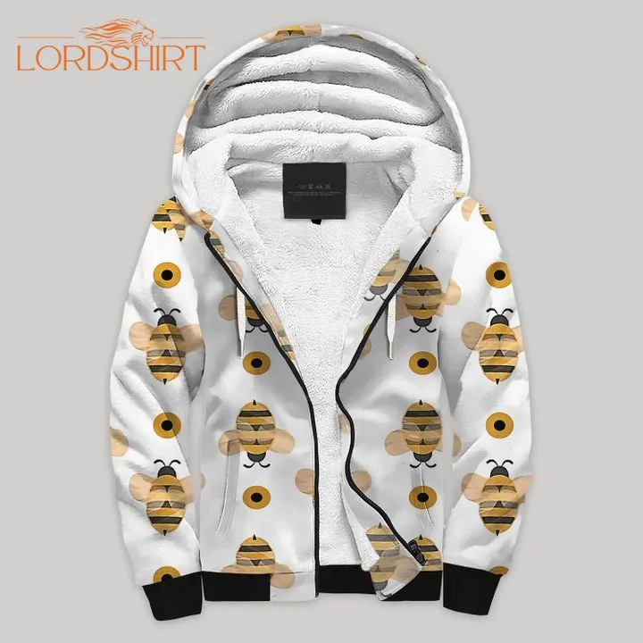 Beautiful Bees Fleece Zip Hoodie All Over Print