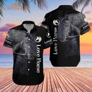 Beautiful Black Horsef Hawaiian Shirt