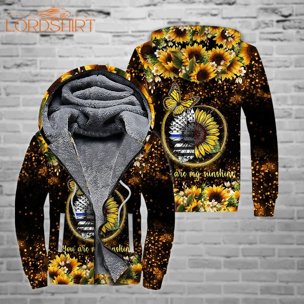 Beautiful Butterfly Sunflower Cool Fleece Zip Hoodie All Over Print