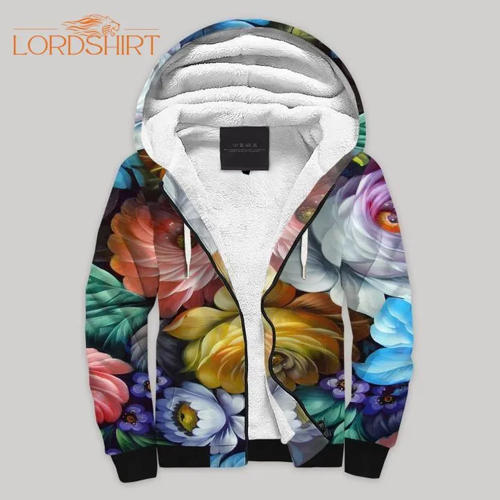 Beautiful Flower Blanket Fleece Zip Hoodie All Over Print