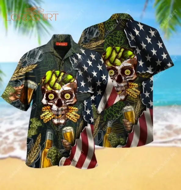 Beer Skull Aloha Hawaiian Shirt