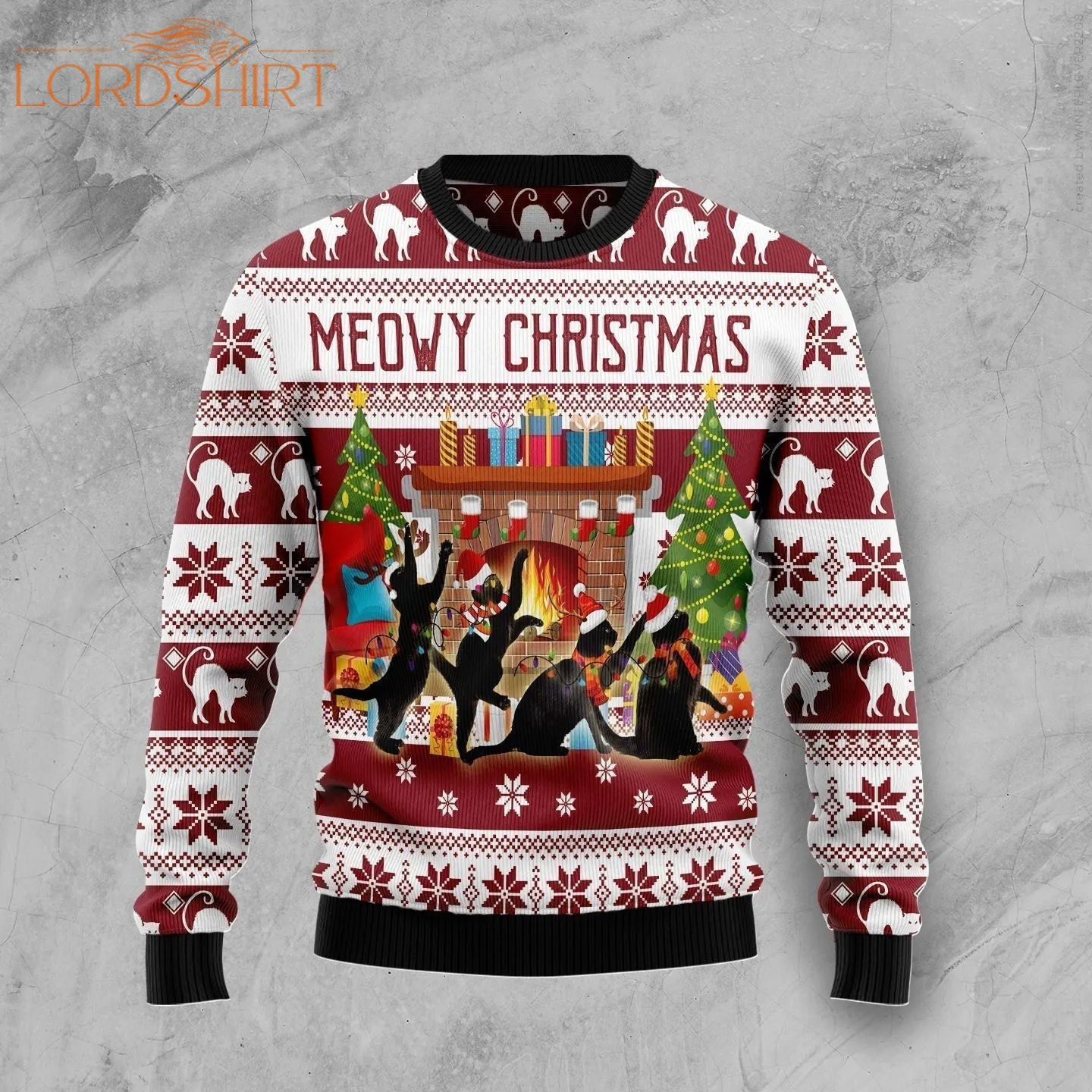 Black Cat Christmas Dancing Ugly Christmas Sweater