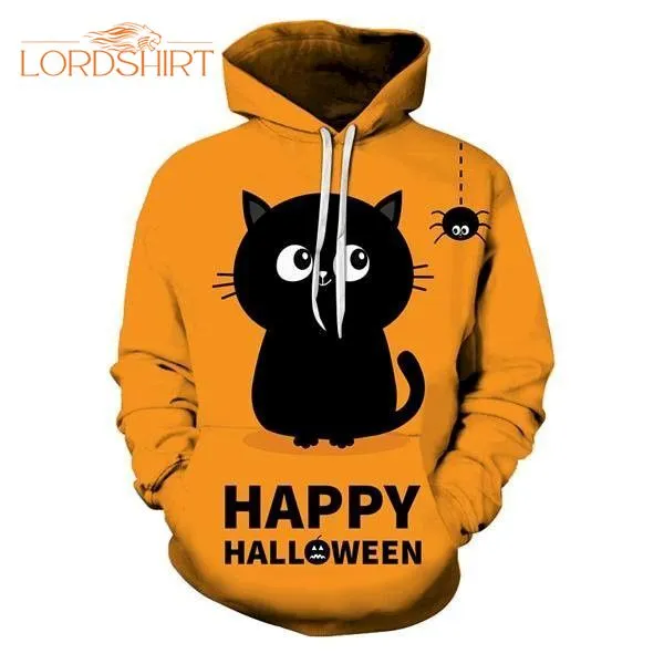 Black Cat Halloween Yellow 3d All Over Print