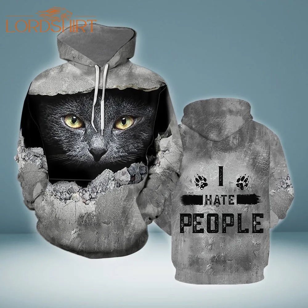 Black Cat I Hate People 3d All Over Print