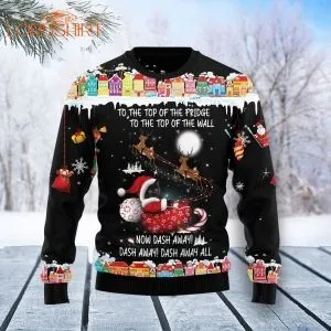 Black Cat Sleigh Christmas Ugly Christmas Sweater