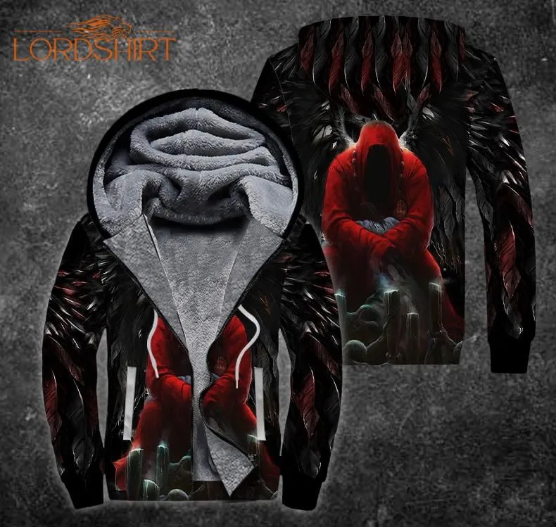 Black Halloween Fleece Zip Hoodie All Over Print