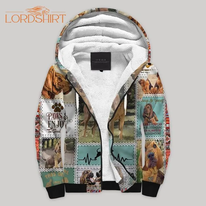 Bloodhound Blanket Fleece Zip Hoodie All Over Print