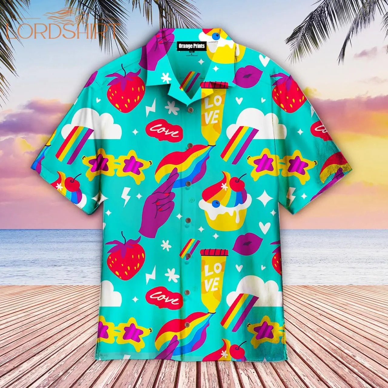 Blue Lgbtq Funny Aloha Hawaiian Shirt