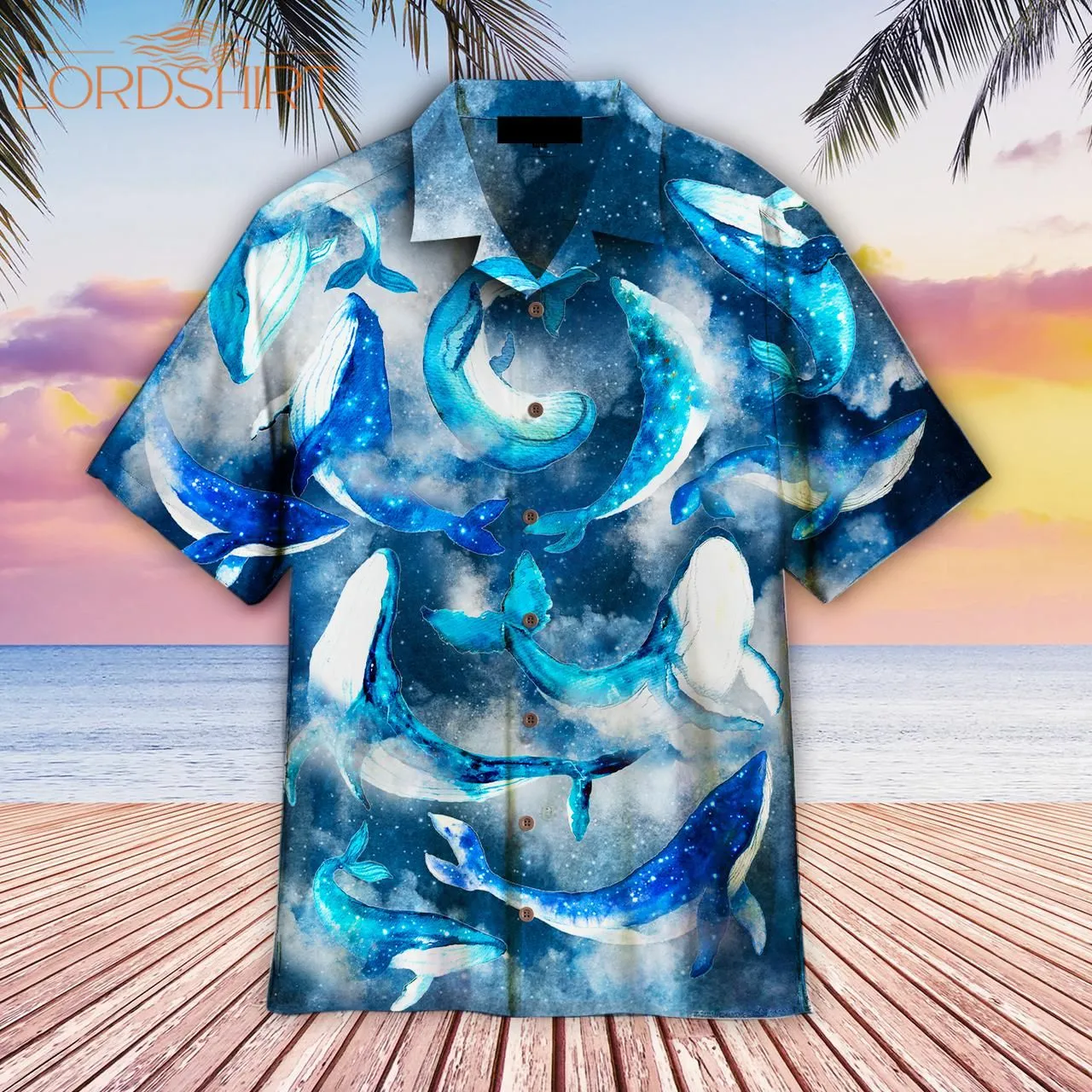 Blue Whale Hawaiian Shirt