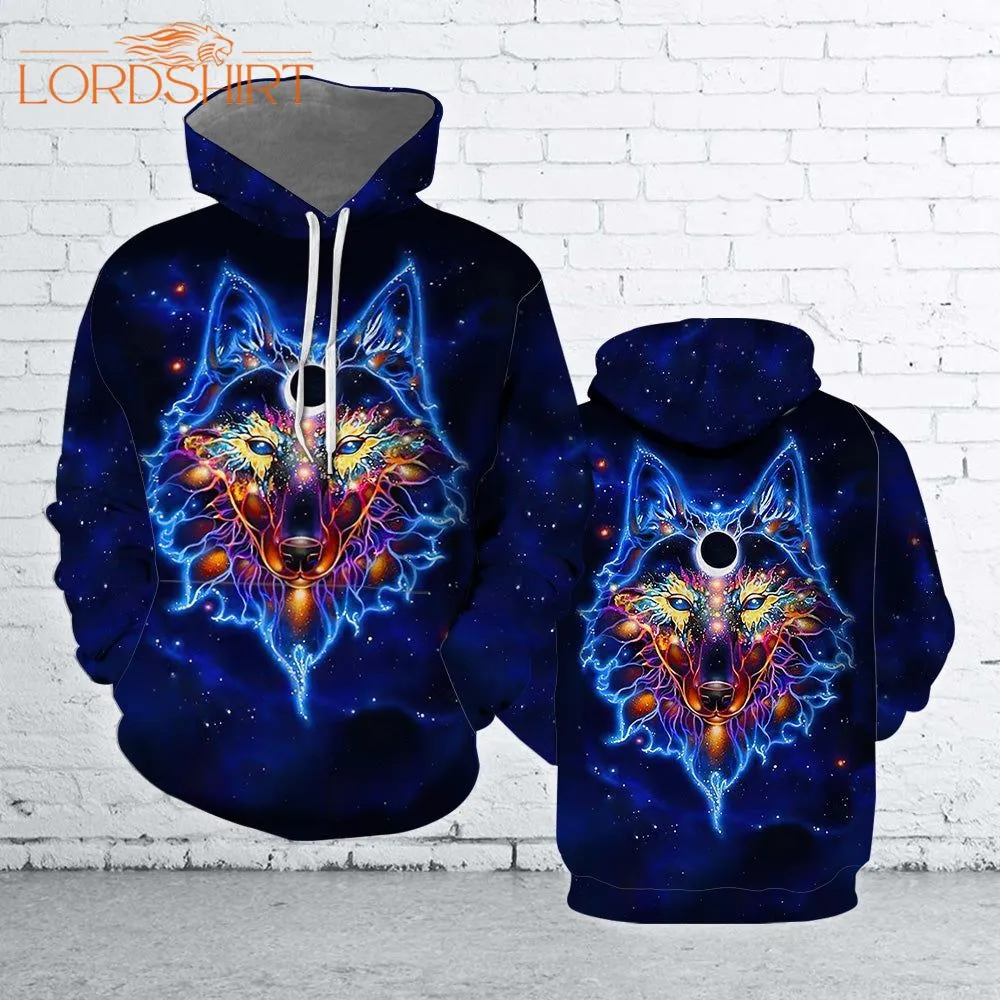 Blue Wolf Fleece 3d All Over Print