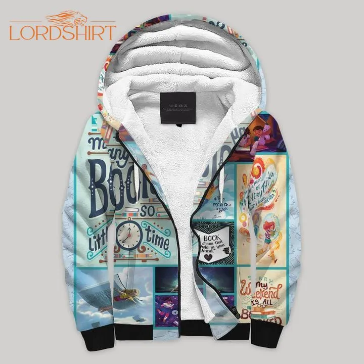 Book Blanket Fleece Zip Hoodie All Over Print