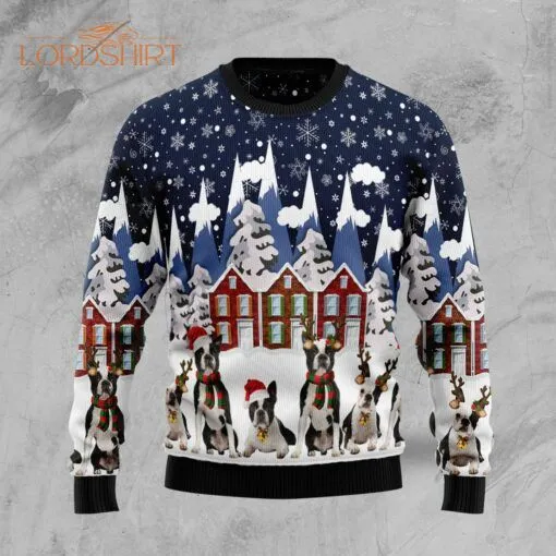 Boston Terrier Family Dog Ugly Christmas Sweater