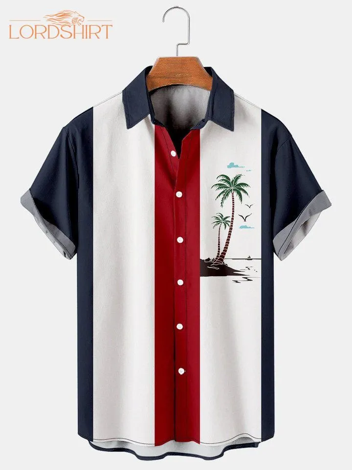 Bowling Coconut Tree Tropical Hawaiian Shirt