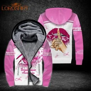 Breast Cancer Awareness Beautiful Warrior Fleece Zip Hoodie All Over Print