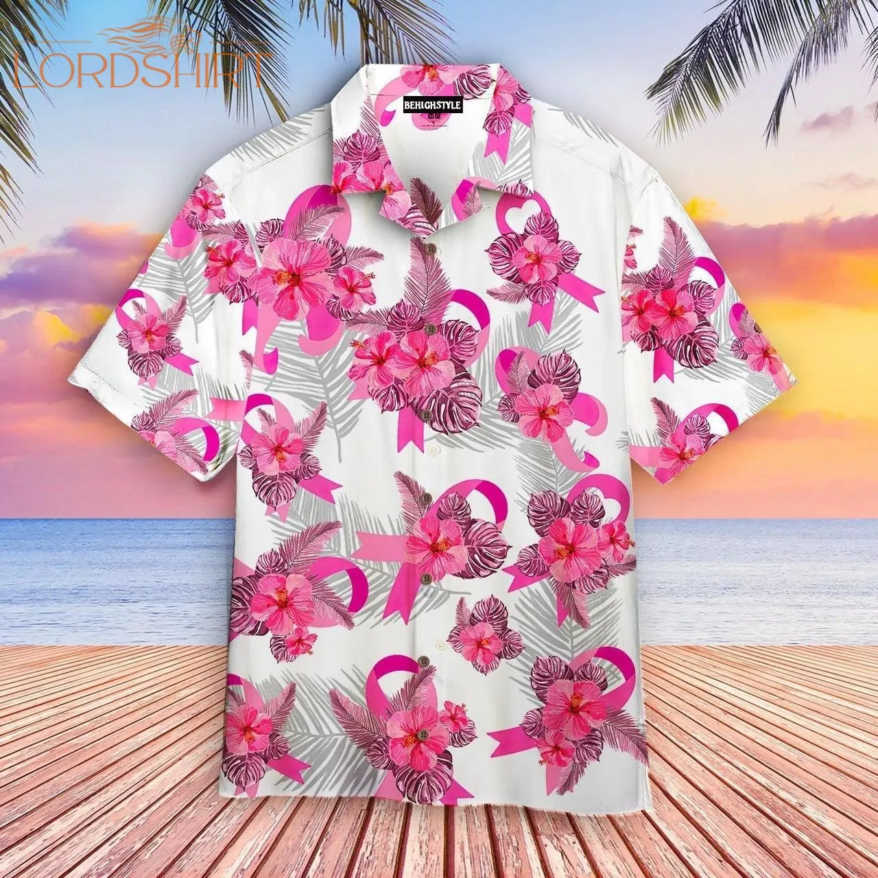 Breast Cancer Awareness Tropical Hawaiian Shirt