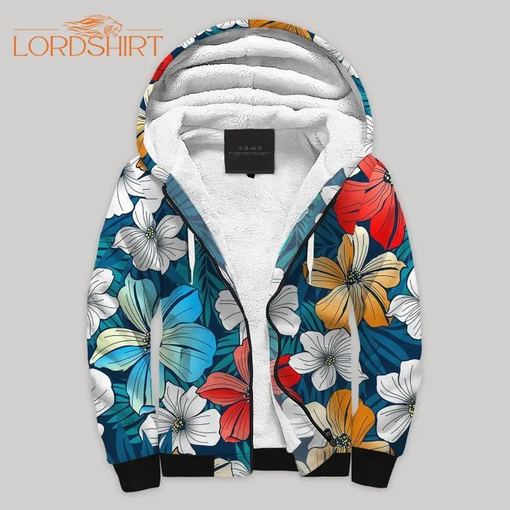 Bright Tropical Blanket Fleece Zip Hoodie All Over Print