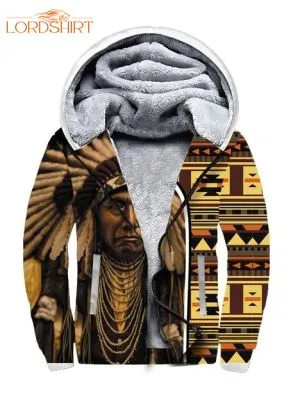 Brown Chief Native Fleece Zip Hoodie All Over Print