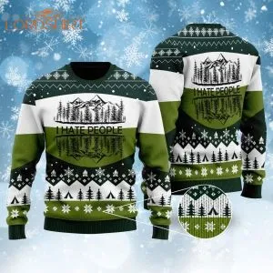 Camping I Hate People Ugly Christmas Sweater