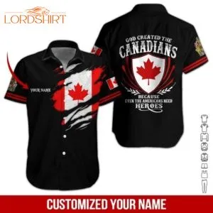 Canada Flag Proud Canadian Custom Name Hawaiian Shirt