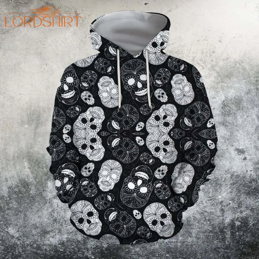 Candy Skull Black And White 3d All Over Print