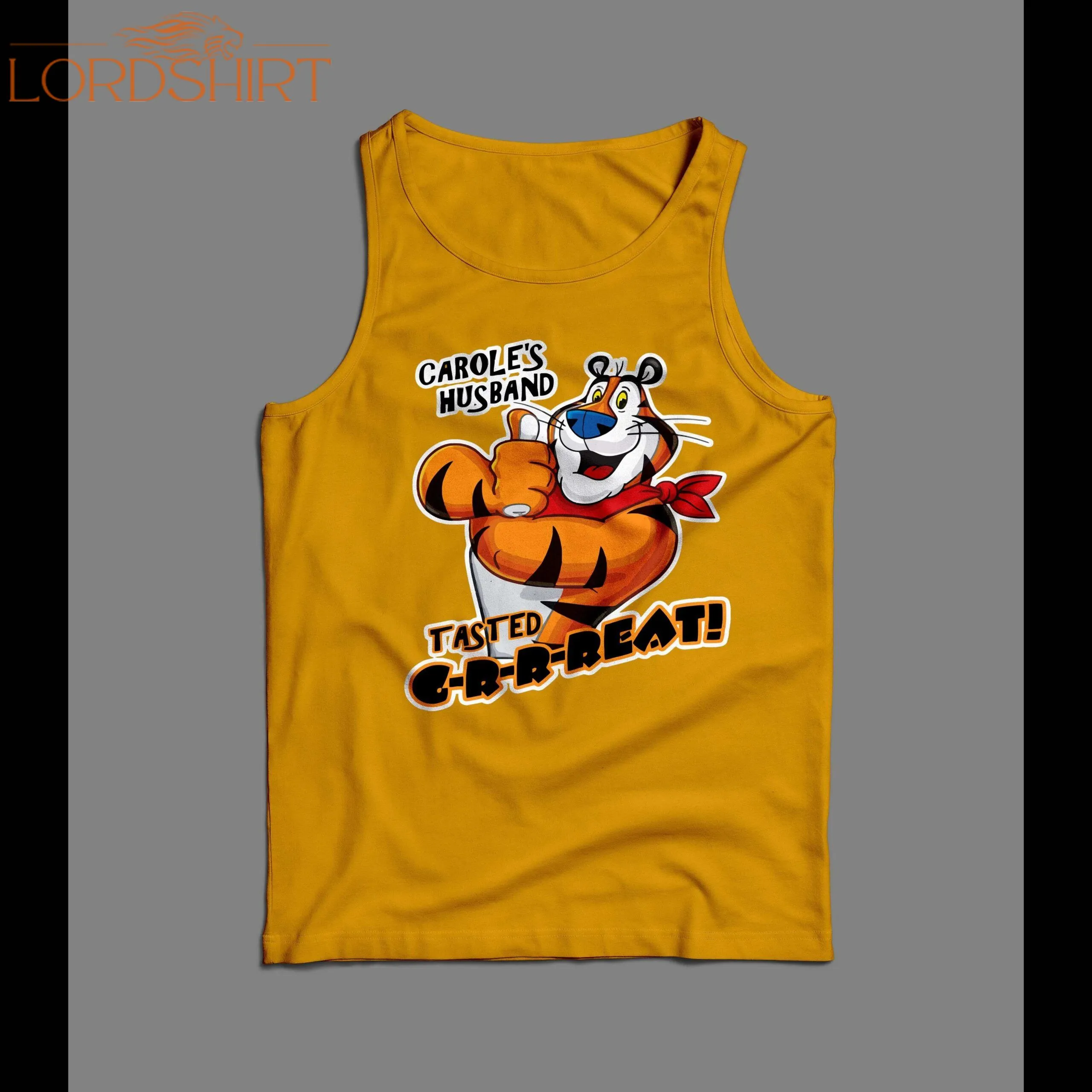 Carole Baskin Husband Tasted Great Cereal Parody Shirt *tiger King Joe Exotic Tank Top