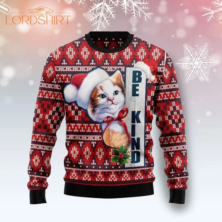 Cat Be Kind Xmas Ugly Christmas Sweater