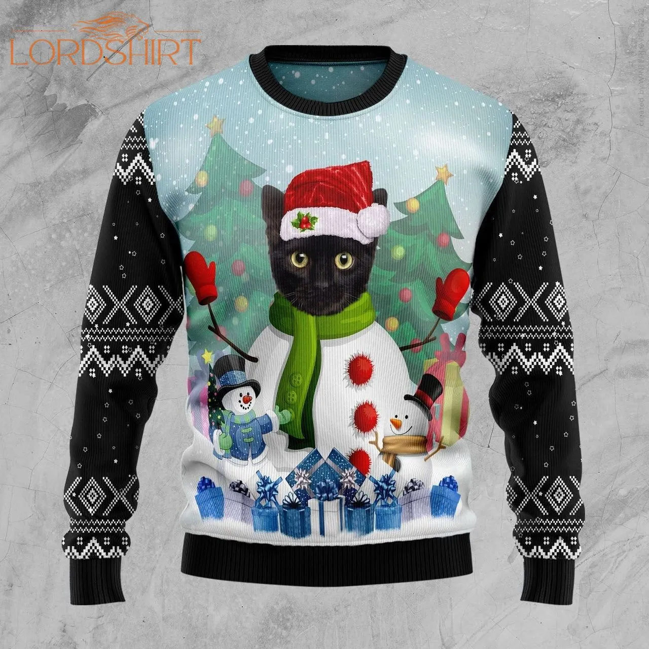 Cat Snowman Ugly Christmas Sweater