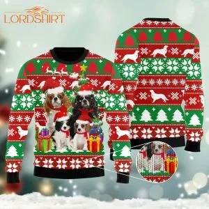 Cavalier King Charles Spaniel Family Ugly Christmas Sweater