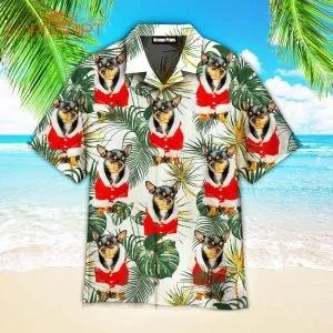 Chihuahua Dog Merry Christmas With Leaves Tropical Hawaiian Shirt