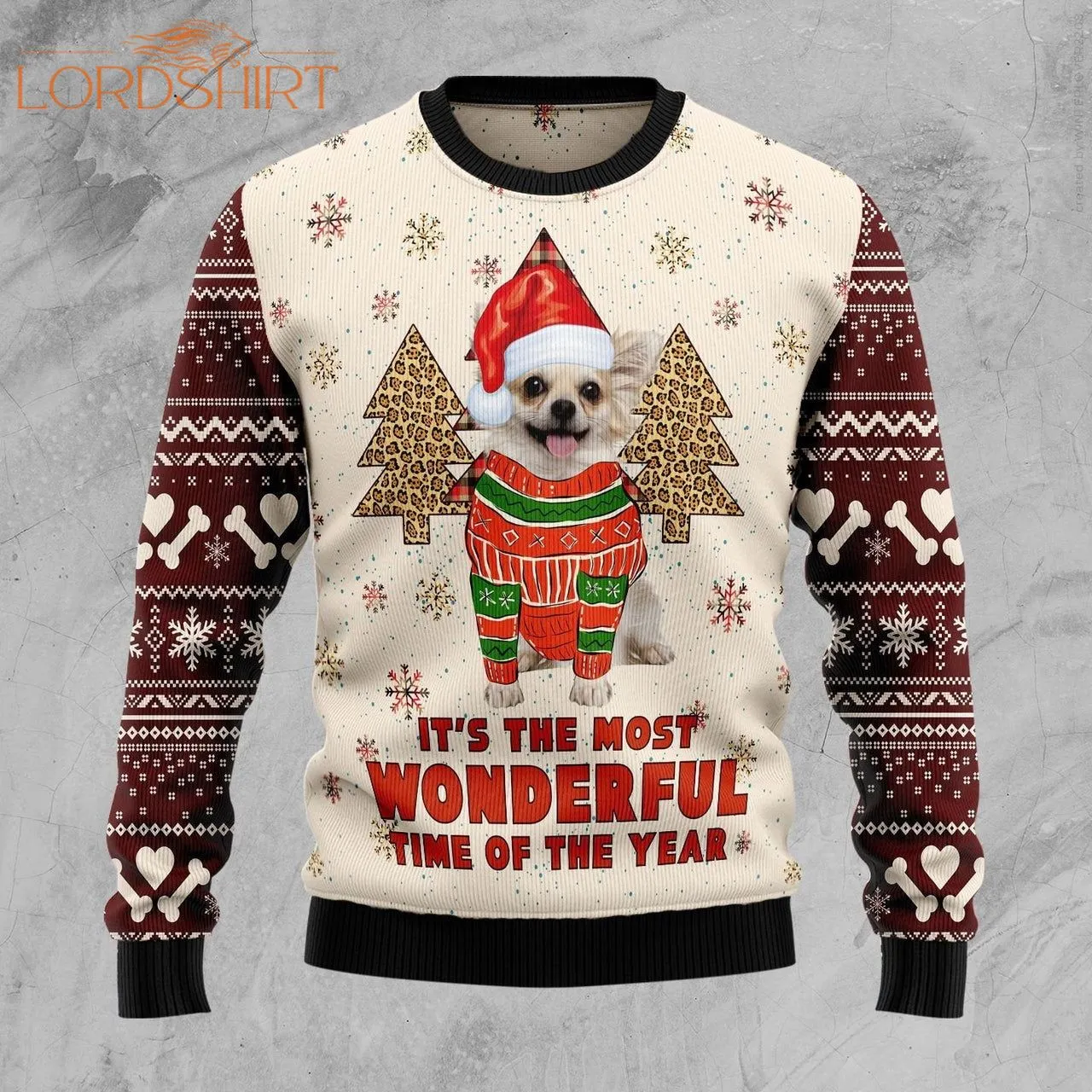 Chihuahua The Most Beautiful Time Xmas Ugly Christmas Sweater