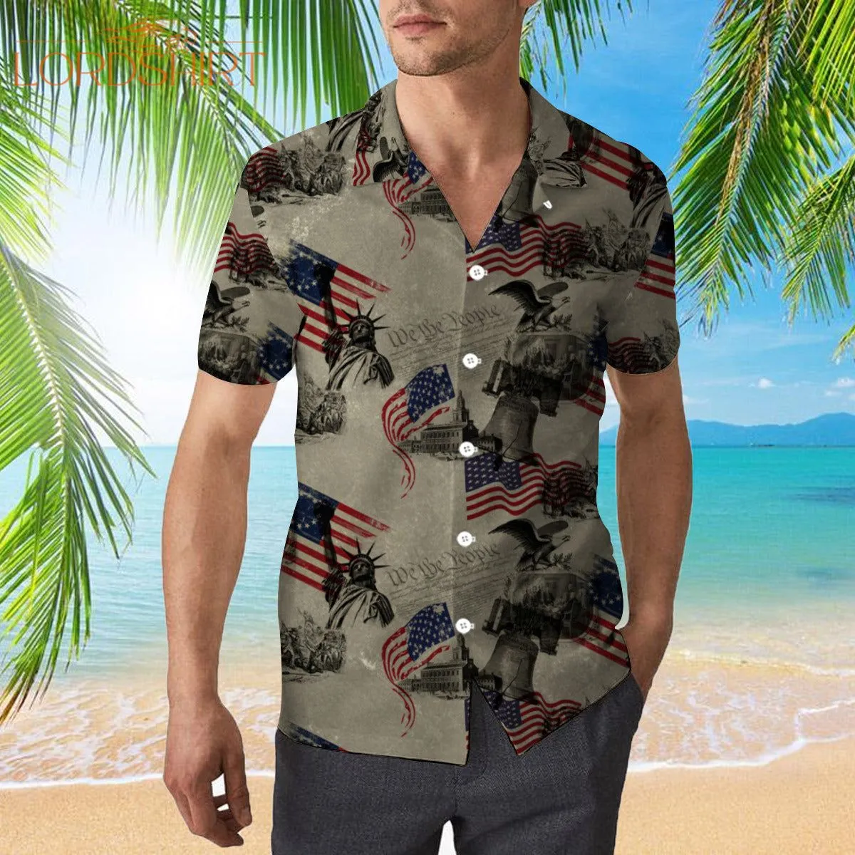 Christian American Flag Hawaiian Shirt