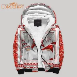 Christmas Gnome Blanket Fleece Zip Hoodie All Over Print