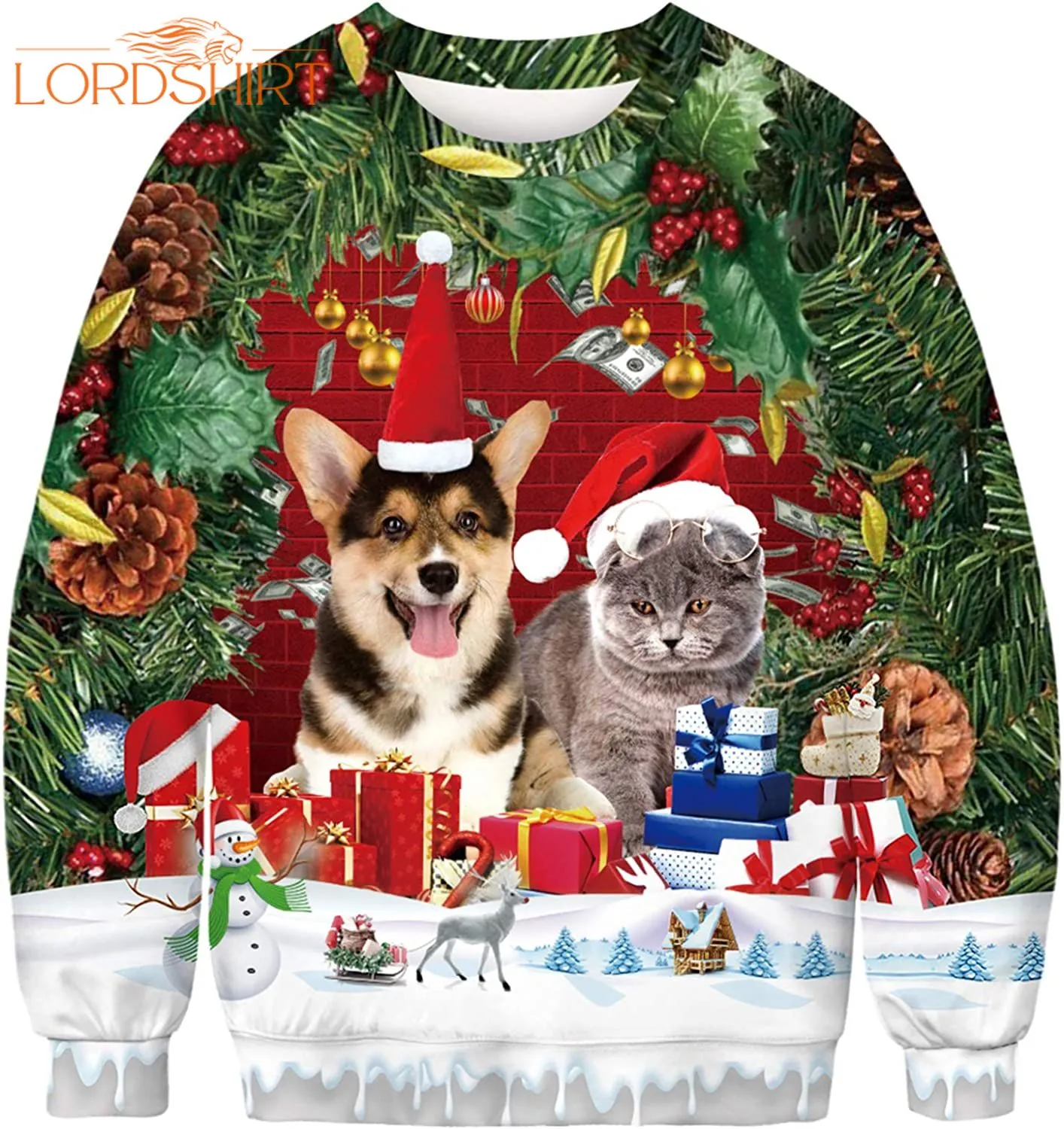 Christmas Holiday Party Dog Cat 3d All Over Print