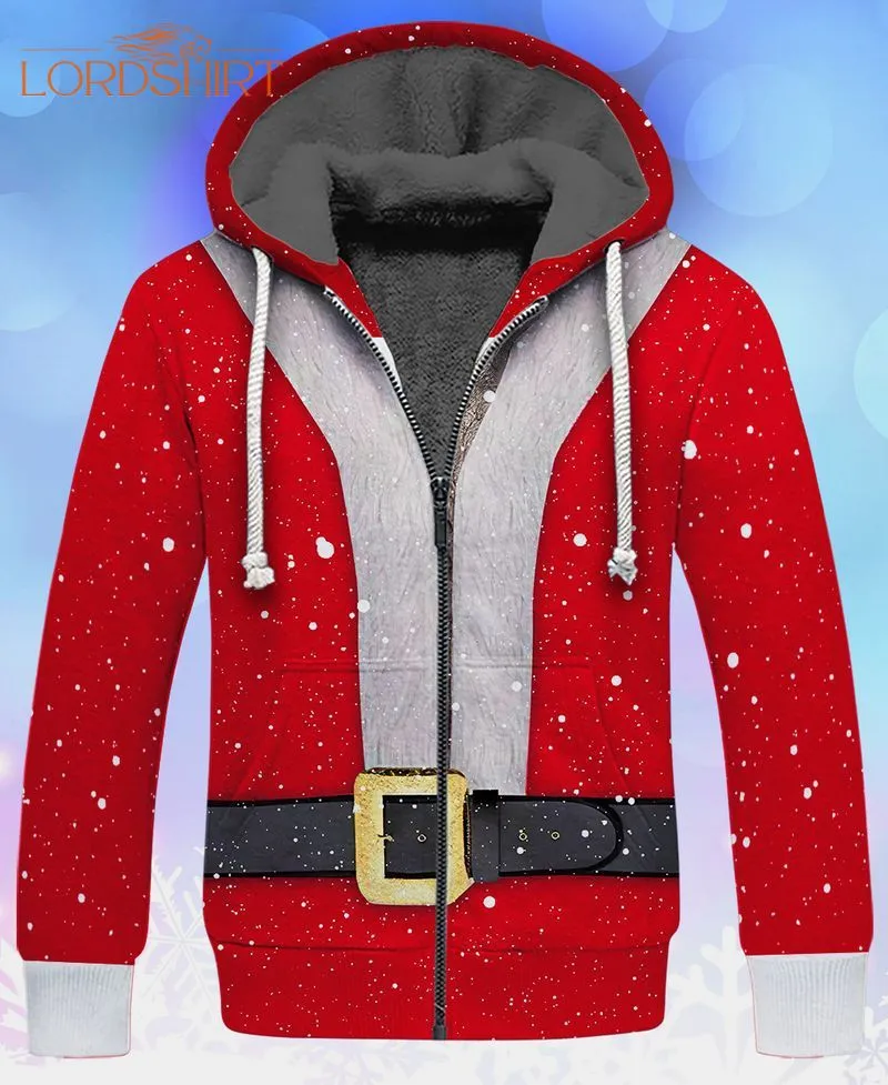 Christmas Santa Fleece Zip Hoodie All Over Print