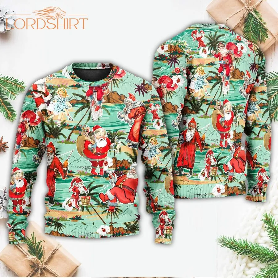 Christmas Santa Vacation Beach Joyful Ugly Christmas Sweater