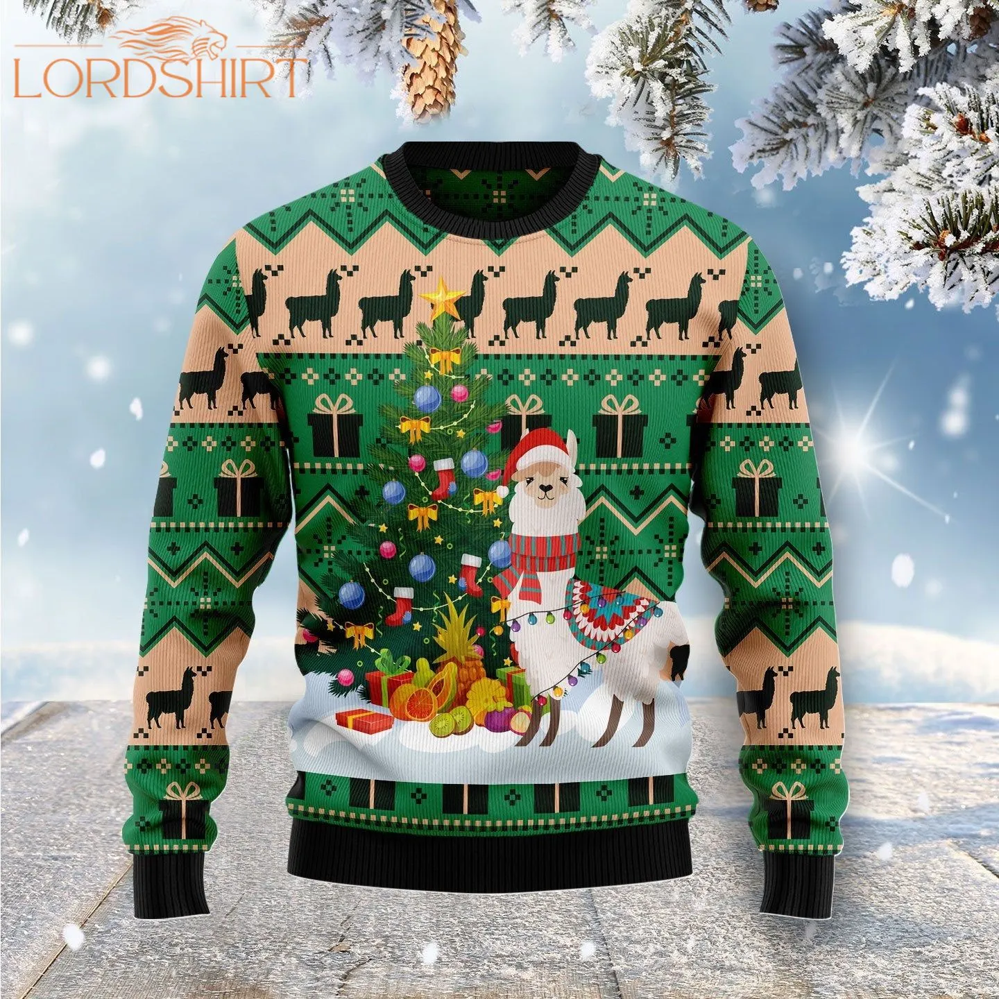 Christmas Tree Llama Ugly Christmas Sweater