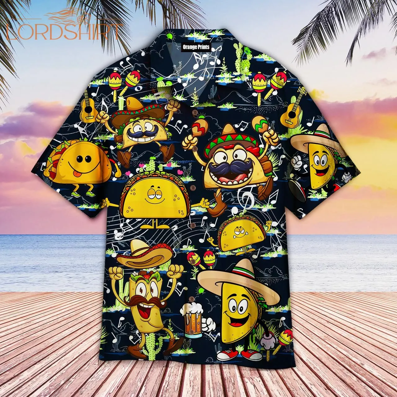 Cinco De Mayo Funny Tacos Music Band Aloha Hawaiian Shirt